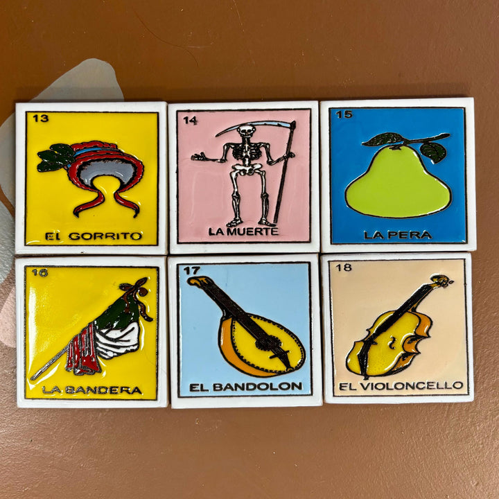 Single Loteria Small Hand Painted Tile