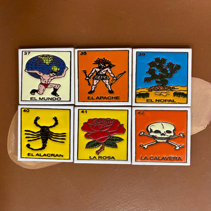 Single Loteria Small Hand Painted Tile