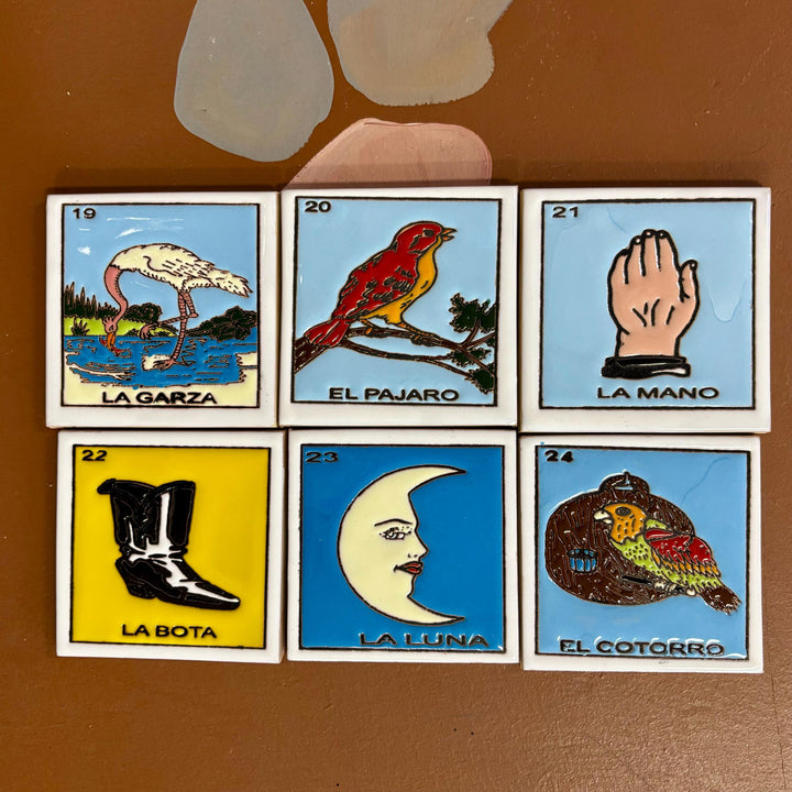 Single Loteria Small Hand Painted Tile