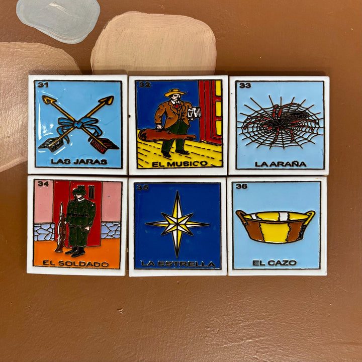 Single Loteria Small Hand Painted Tile