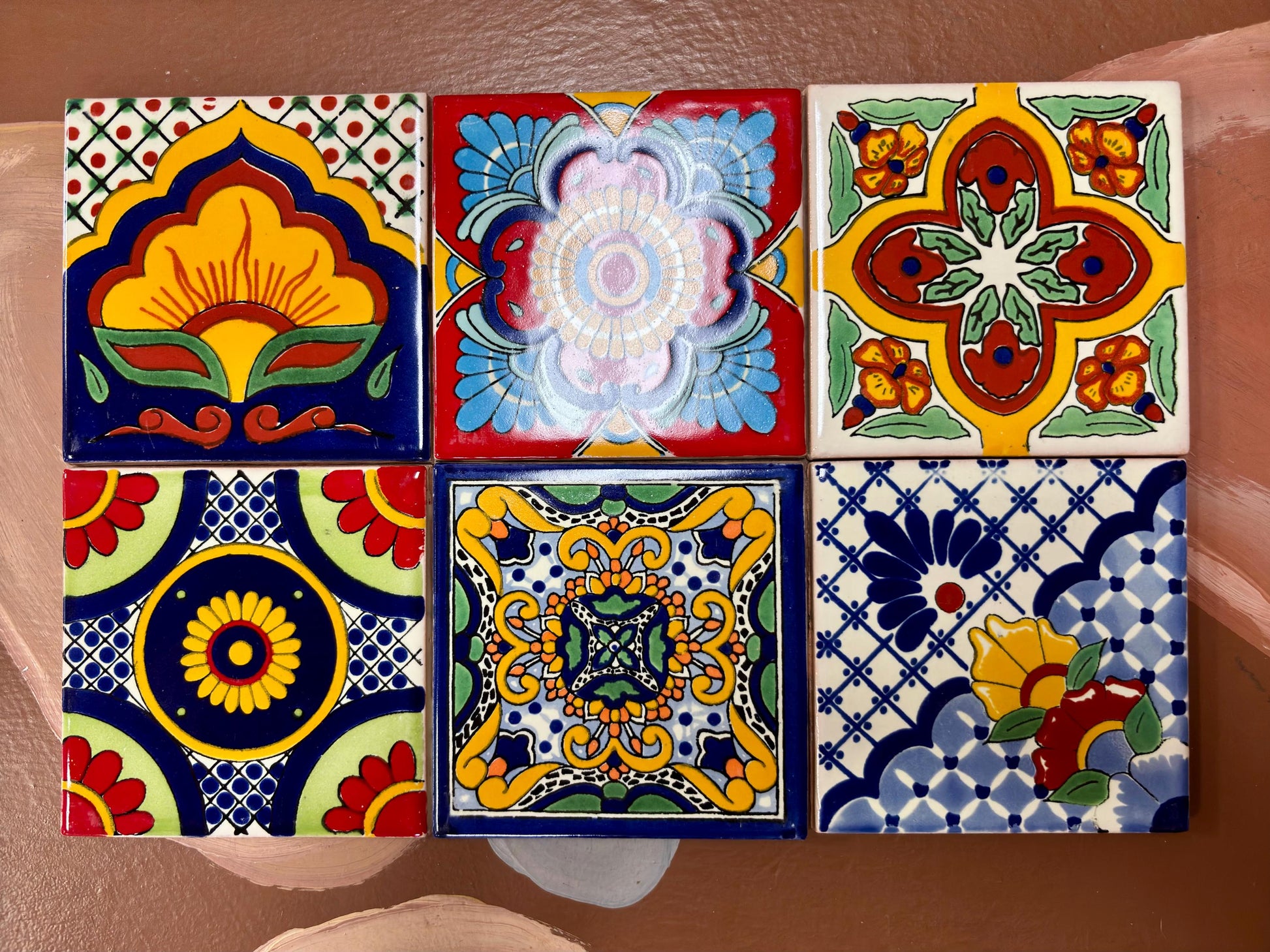 50 Assorted Small Hand Painted Tiles - Over 50 Authentic Mexican Talavera Designs Available!