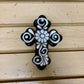 Hand Painted Black Clover Cross - Authentic Ceramic Hand Painted Mexican Talavera