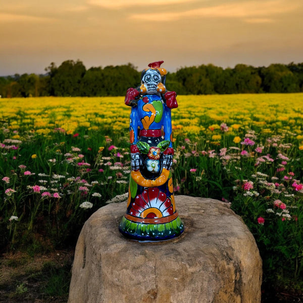 Hand Painted Bird Catrina Day of the Dead Sculpture Statue