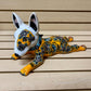 Cute Hand Painted Bull Terrier Dog Sculpture, Authentic Ceramic Hand Crafted Mexican Talavera