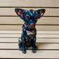 Hand Painted Chihuahua Dog Sculpture, Authentic Ceramic Hand Crafted Mexican Talavera