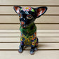 Hand Painted Chihuahua Dog Sculpture, Authentic Ceramic Hand Crafted Mexican Talavera