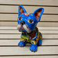 Hand Painted French Bulldog Dog Sculpture, Authentic Mexican Ceramic Hand Crafted Talavera