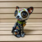 Hand Painted Day of the Dead Cat Sculpture, Authentic Ceramic Hand Crafted Mexican Talavera