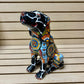 Hand Painted Colorful Dalmation Dog Sculpture, Authentic Mexican Ceramic Hand Crafted Talavera