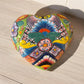 Hand Painted Heart Garden Stone Wall Decor - Authentic Ceramic Hand Painted Mexican Talavera