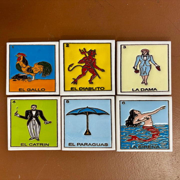 Single Loteria Small Hand Painted Tile