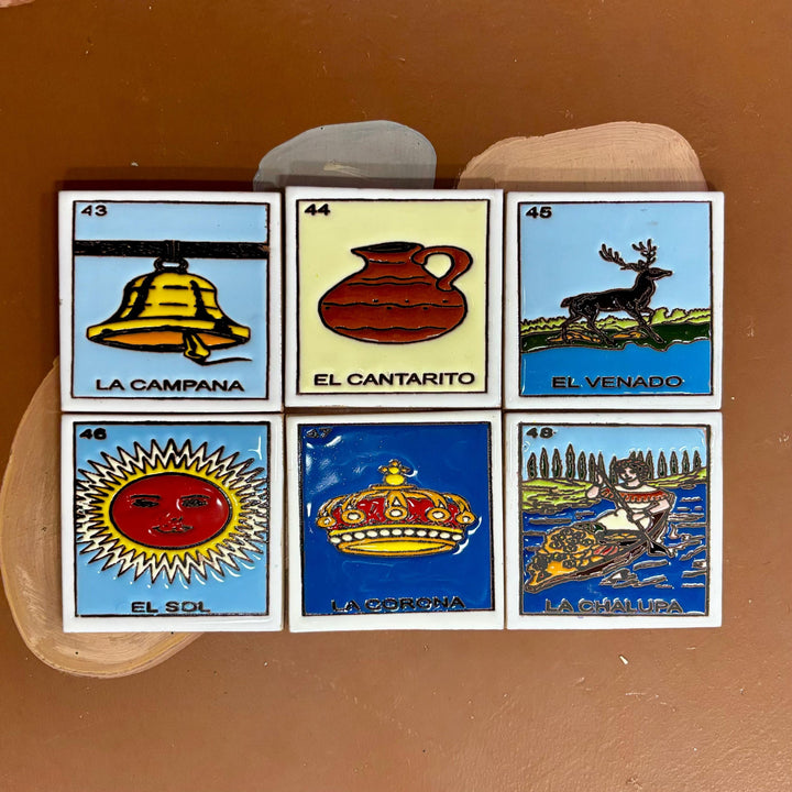 Single Loteria Small Hand Painted Tile