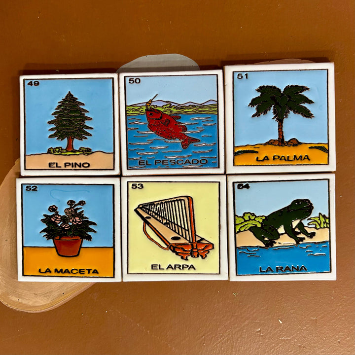 Single Loteria Small Hand Painted Tile