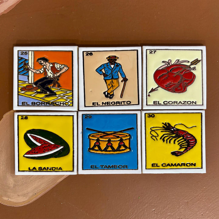 Single Loteria Small Hand Painted Tile