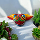 Fiery Flying Heart Garden Wall Decor - Authentic Ceramic Hand Painted Mexican Talavera