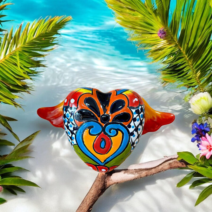 Handmade Talavera Flying Heart Wall Decor