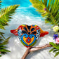 Fiery Flying Heart Garden Wall Decor - Authentic Ceramic Hand Painted Mexican Talavera