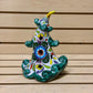 Wispy Hand Painted Hollow Christmas Tree Holiday Statue for Electric Candle, Authentic Mexican Ceramic Hand Crafted Talavera