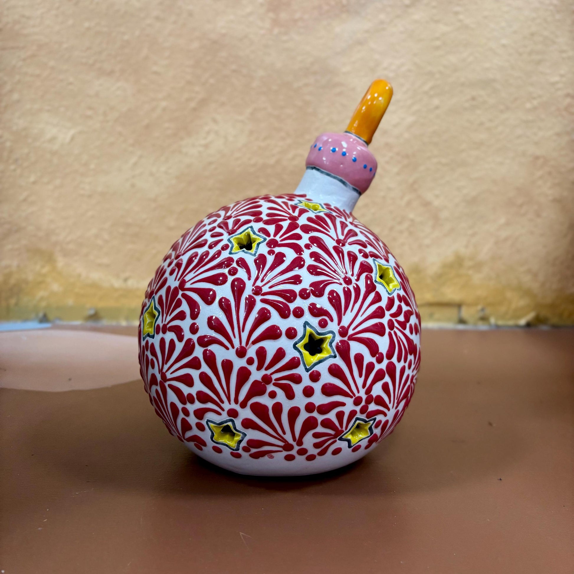 Hand Painted Christmas Tree Ornament Figure, Authentic Mexican Ceramic Hand Crafted Talavera