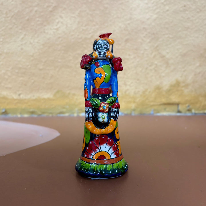 Hand Painted Bird Catrina Day of the Dead Sculpture Statue