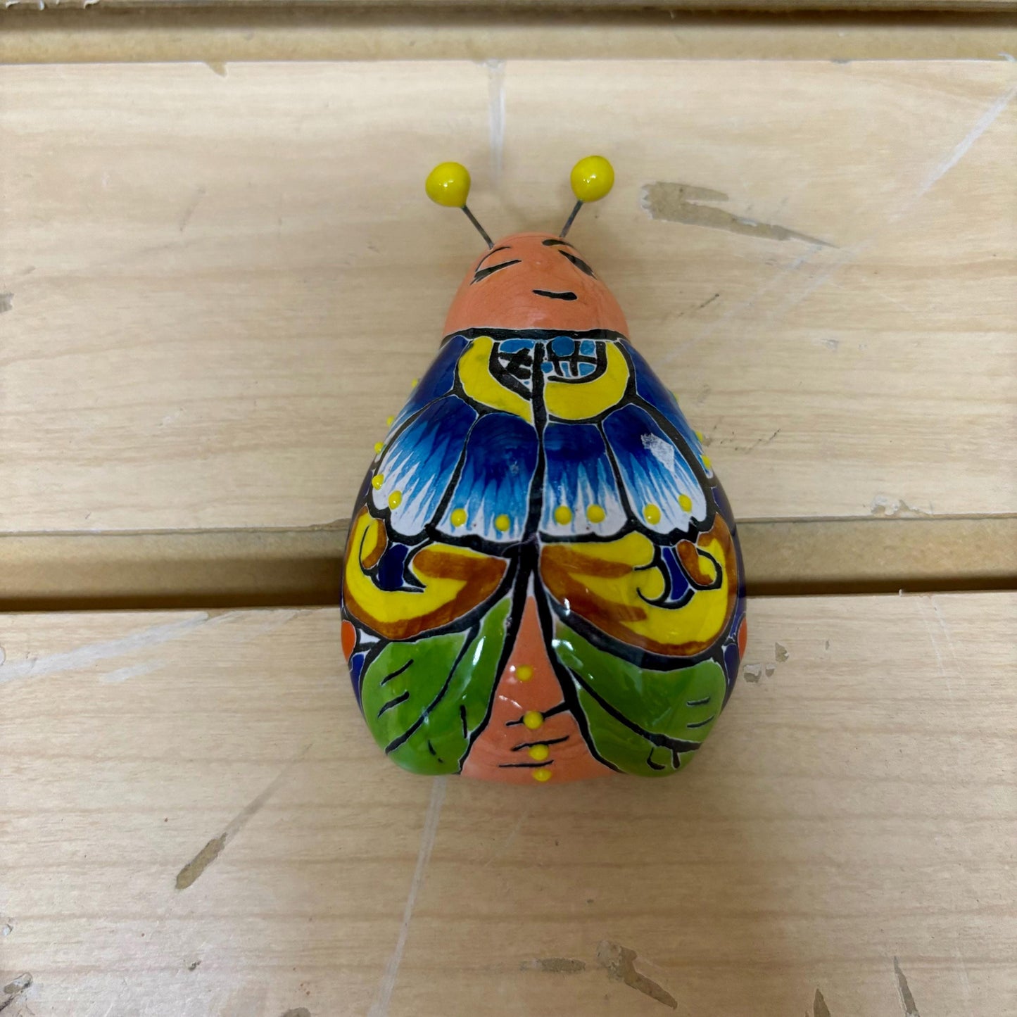 Cute Hand Painted Ladybug Figure, Authentic Mexican Ceramic Hand Crafted Talavera