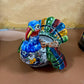 Hand Painted Thanksgiving Turkey Planter Pot, Authentic Mexican Ceramic Hand Crafted Talavera