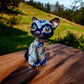 Hand Painted Silly Cat Sculpture, Authentic Ceramic Hand Crafted Mexican Talavera