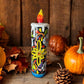 Colorful Hand Painted Hollow Candle Holiday Statue For Tea Candle, Authentic Mexican Ceramic Hand Crafted Talavera