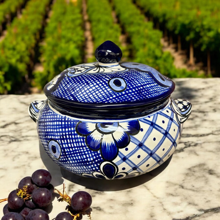 Handmade Talavera Soup Serving Bowl with Lid “Sopera”