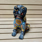 Hand Painted Colorful Dalmation Dog Sculpture, Authentic Mexican Ceramic Hand Crafted Talavera