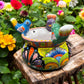 Hand Painted Bird Talavera Planter Pot, Authentic Mexican Ceramic Hand Crafted Talavera