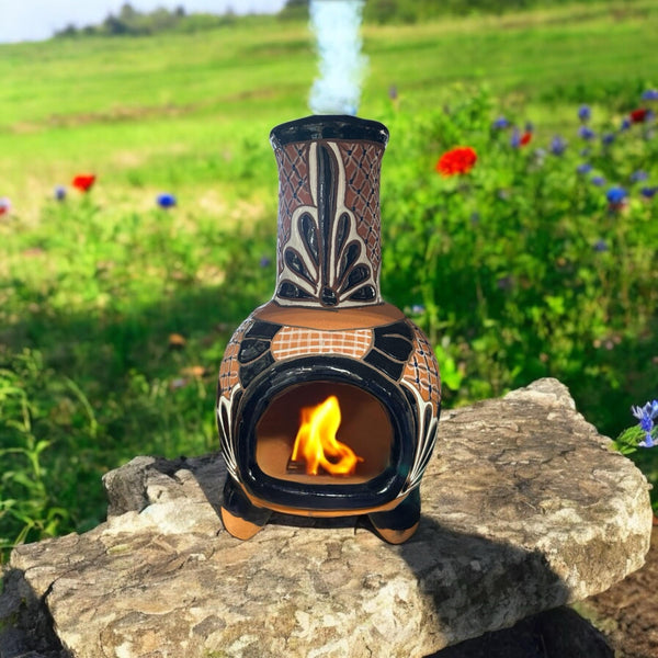 Cozy Hand Painted Outdoor Terracotta Chimney