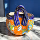 Hummingbird Basket Talavera Planter Pot S, Authentic Mexican Ceramic Hand Crafted Talavera