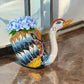 Small Hand Painted Swan Planter Pot, Authentic Mexican Ceramic Hand Crafted Talavera