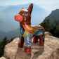 Hand Painted Colorful Donkey Mexican Planter Pot, Authentic Mexican Ceramic Hand Crafted Talavera