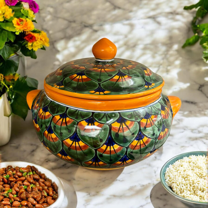 Handmade Talavera Soup Serving Bowl with Lid “Sopera”