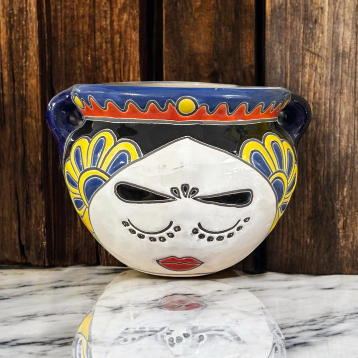 Frida Kahlo Hand Painted S Planter Pot with Handles