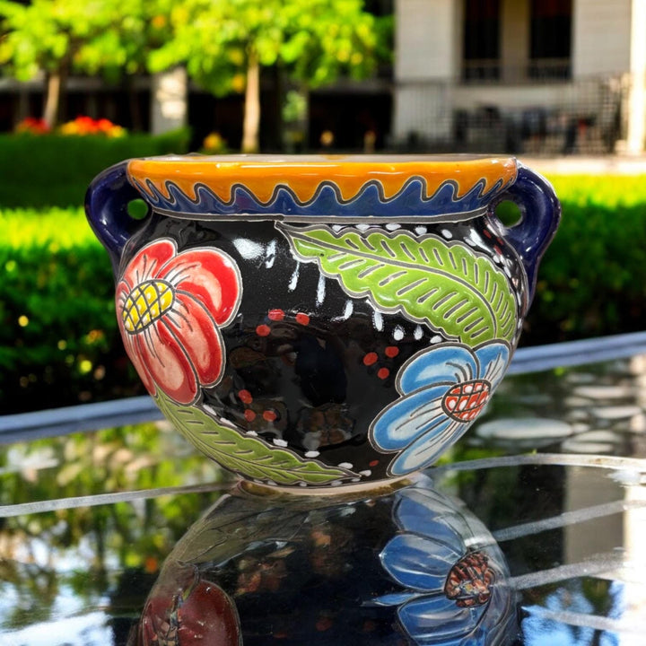 Frida Kahlo Hand Painted S Planter Pot with Handles