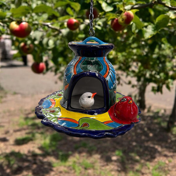 Hand Painted Hanging Bird Feeder Figure