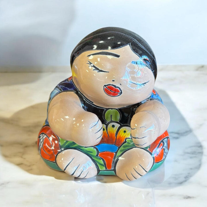 Cute Hand Painted Sitting Chubby Figure