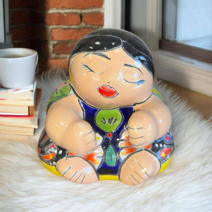 Cute Hand Painted Sitting Chubby Figure