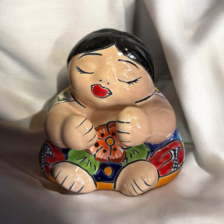 Cute Hand Painted Sitting Chubby Figure