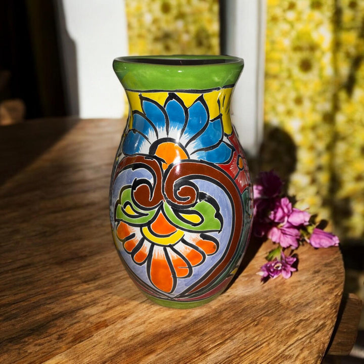 Colorful Variety Hand Painted Small Talavera Vase