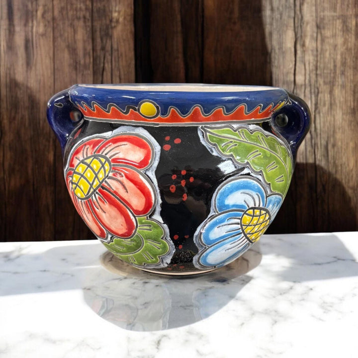 Frida Kahlo Hand Painted S Planter Pot with Handles