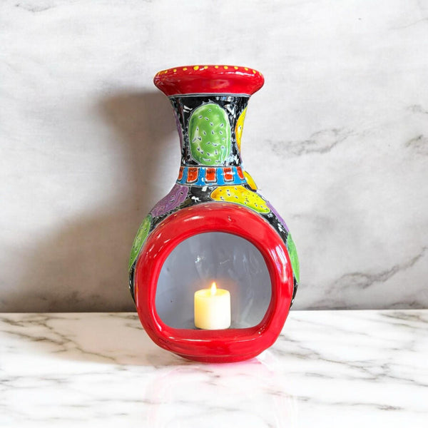 Countertop Hand Painted Ceramic Chimney For Electric Tea Candle