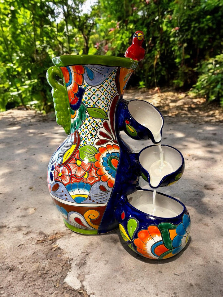 Beautiful Hand Painted Tabletop Jar Water Fountain