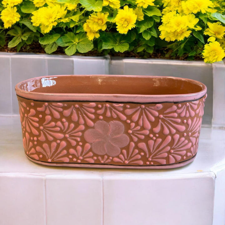 Long Hand Painted S Planter Pot with Drainage Hole