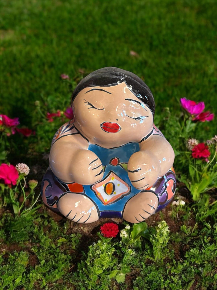 Cute Hand Painted Sitting Chubby Figure