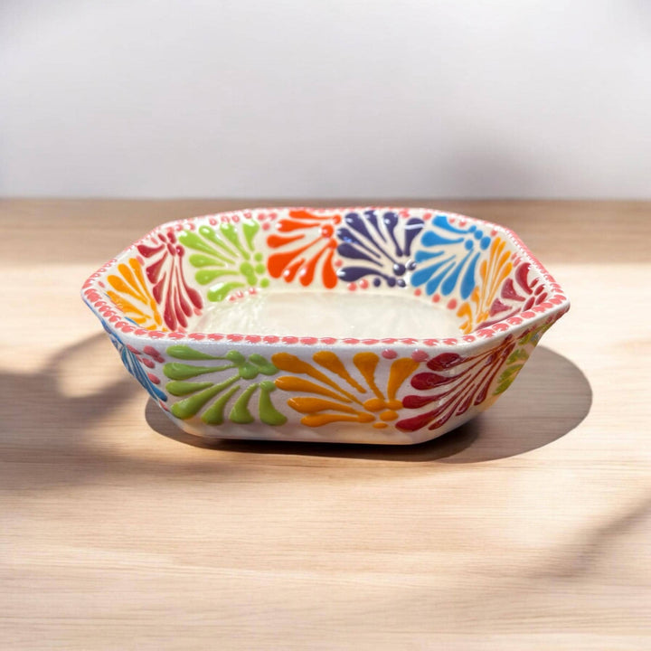 Handpainted Talavera Colorful Octagonal Bowl