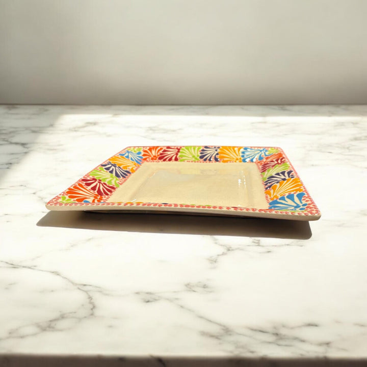 Rainbow Hand Painted Square Plate